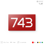 Номер на дверь 743, табличка на дверь для офиса, квартиры, кабинета, аудитории, склада, красная 120х70 мм, Айдентика Технолоджи
