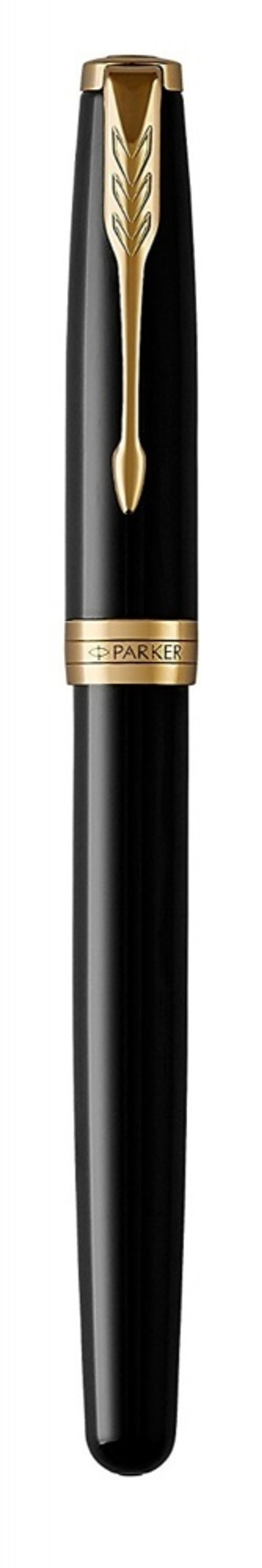 Перьевая ручка Parker Sonnet , Lacquer Deep Black GT , перо: 18К золото, F, цвет чернил: black, в подарочной упаковке