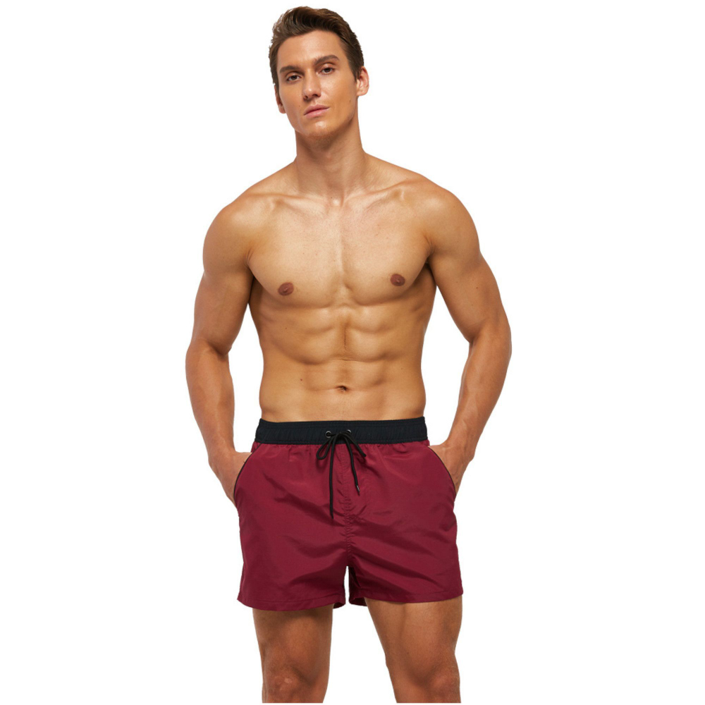 Бордовые пляжные мужские шорты (Размер: XXXL) (Цвет: бордовый)