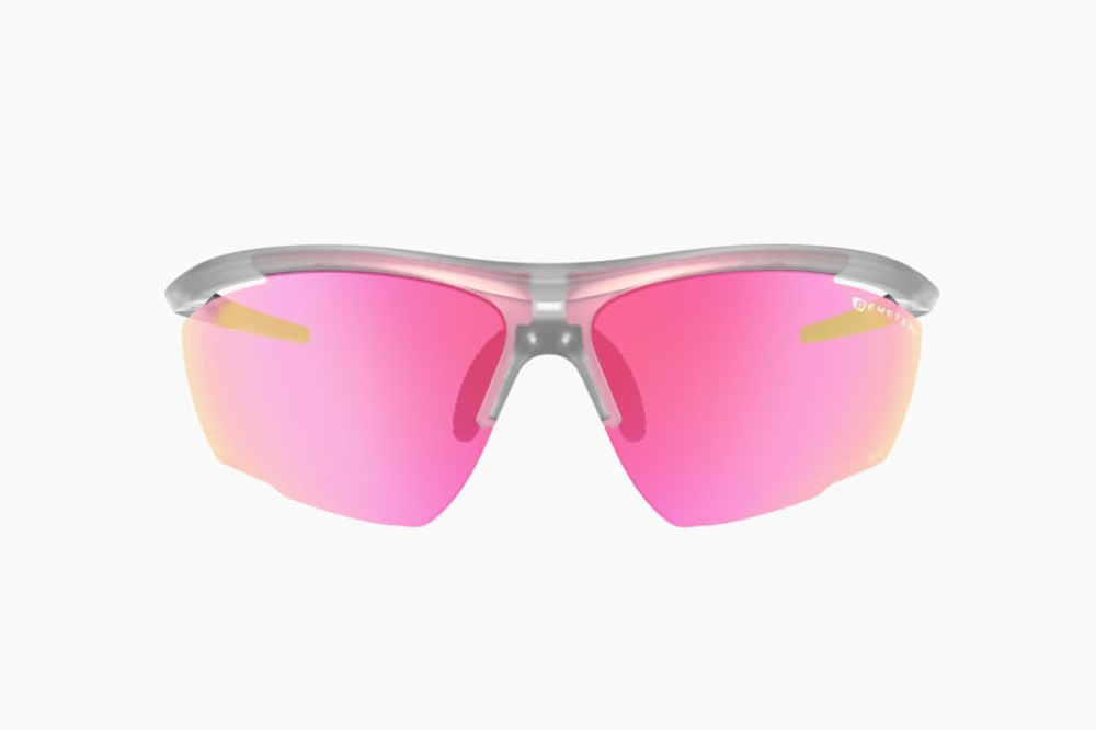 Спортивные очки с диоптриями Demetz Relief L / Matte Crystal / Fluorescent Yellow V. Pink Photochromic Mirror Red Cat.1 to 3