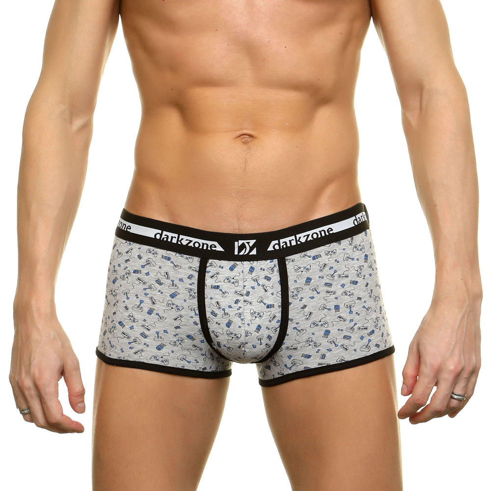 Серые трусы-боксеры с принтом в виде джойстиков (Размер: S) (Цвет: серый)
