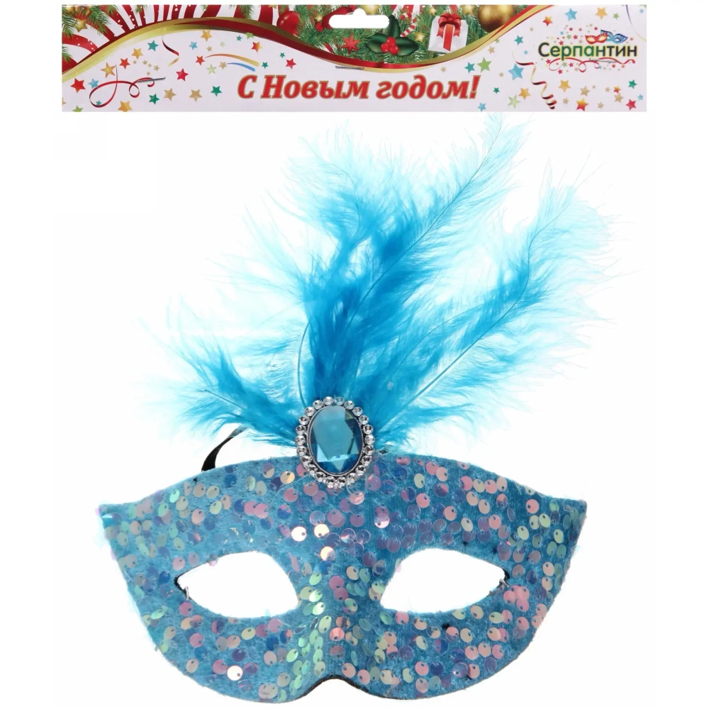 Маска карнавальная «Вальс», микс (синий, черный)