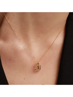 Колье Буква S серебро 925 пробы покрытое золотом