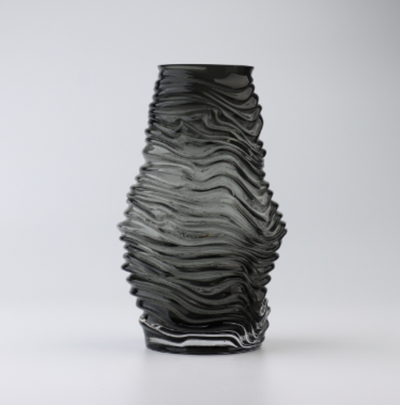 Ваза для цветов «Авиньон» из черного стекла 24×14×14 см