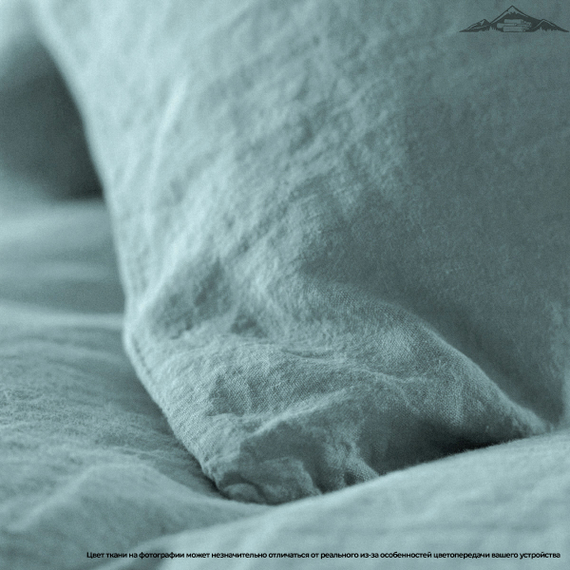 Вареный (стираный) хлопок, цв.Сине-бирюзово-серый меланж | ш.250 см | 145 г/м² | хлопок-100%