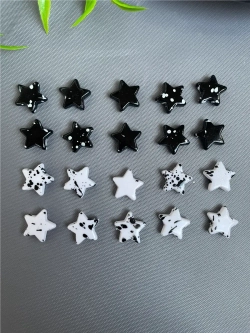 Бусины Звёздочки черно-белые, 20шт