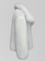 Полушубок Hestovrviio ММ833-6 однотонный пушистый c широким воротником