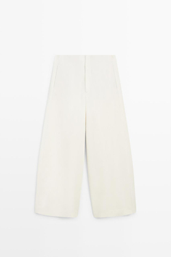 Massimo Dutti Свободные брюки бочкообразного кроя, экрю