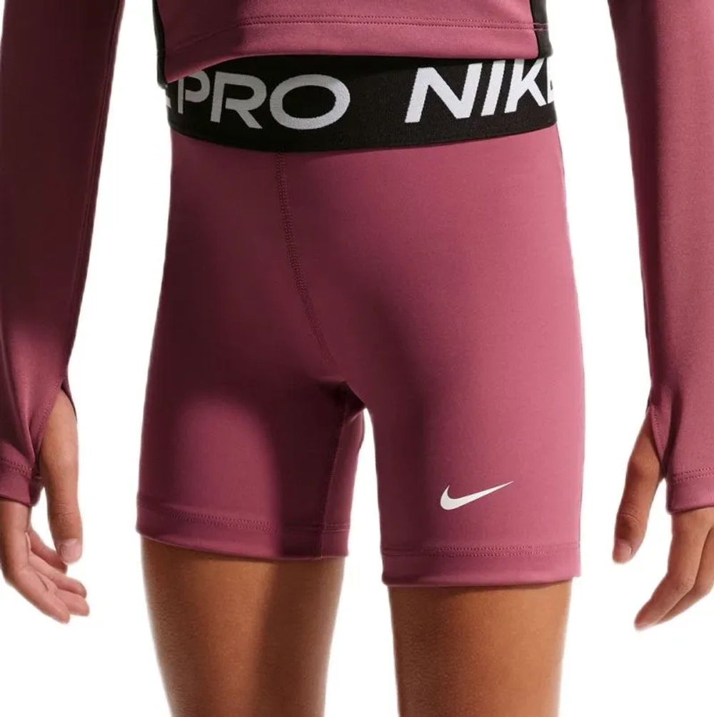 Шорты для девочки теннисные Nike Kids Pro Dri-Fit 5in - pink smoke/white