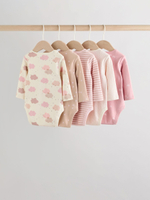 Боди с длинным рукавом для малышей Next AN5-522, 5 шт., Розовый, Бежевый