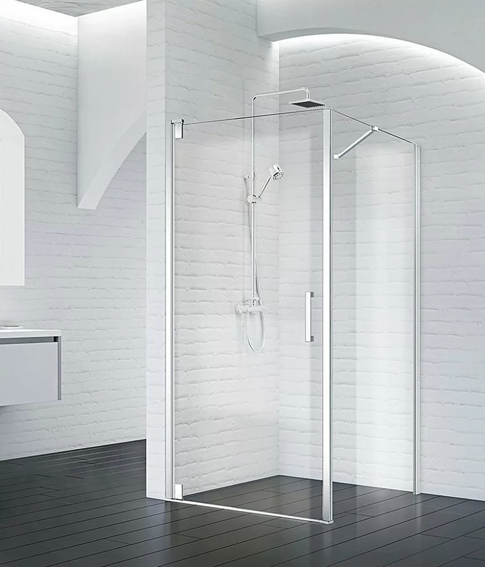 Душевой уголок BelBagno MARMI-AH-1, 90x80 см, распашные двери, серебристый, прозрачный