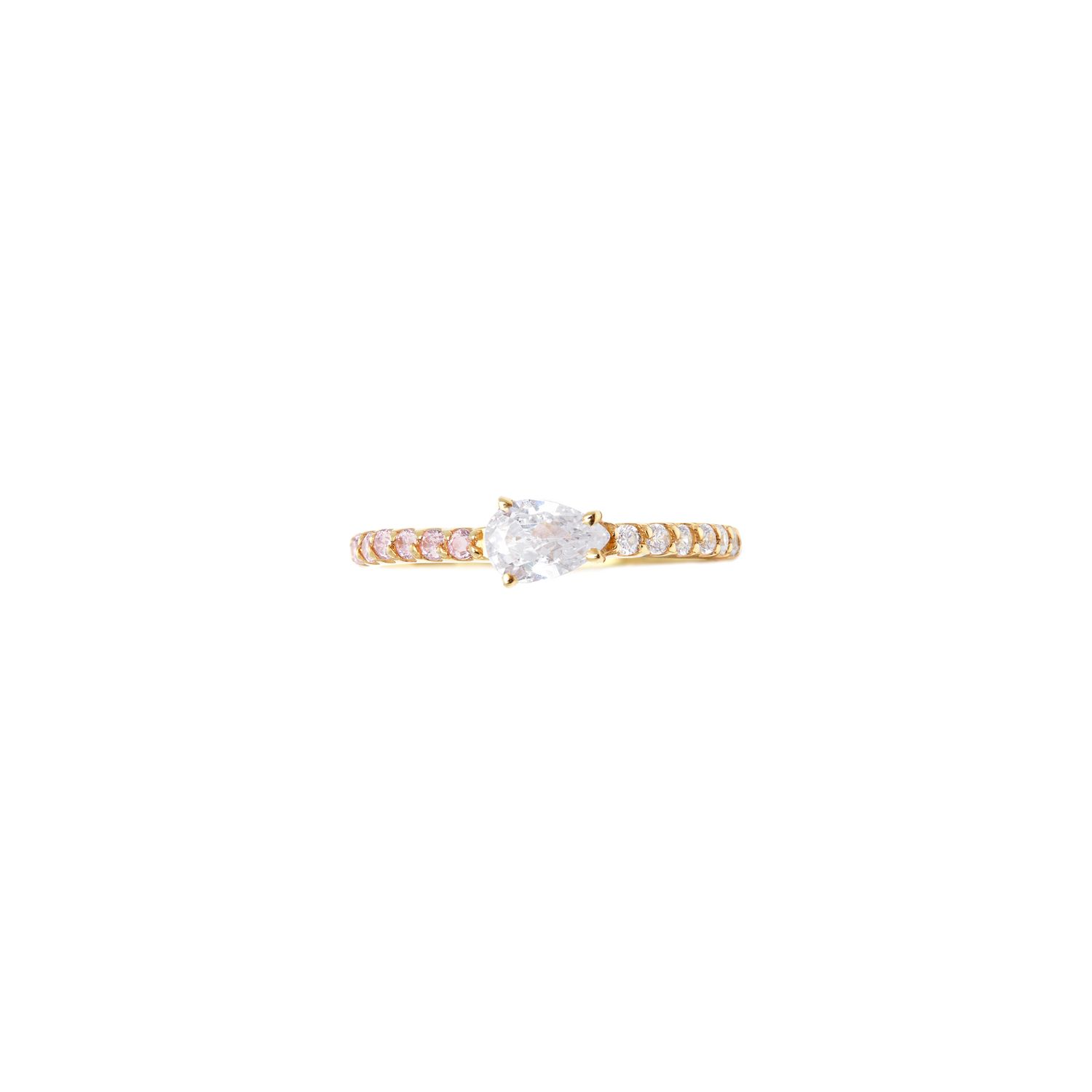 Кольцо Pear Ring – Gold Pink