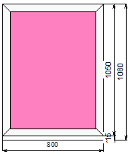 Пластиковое окно  1050 х 800 ТермА Эко с глухой створкой