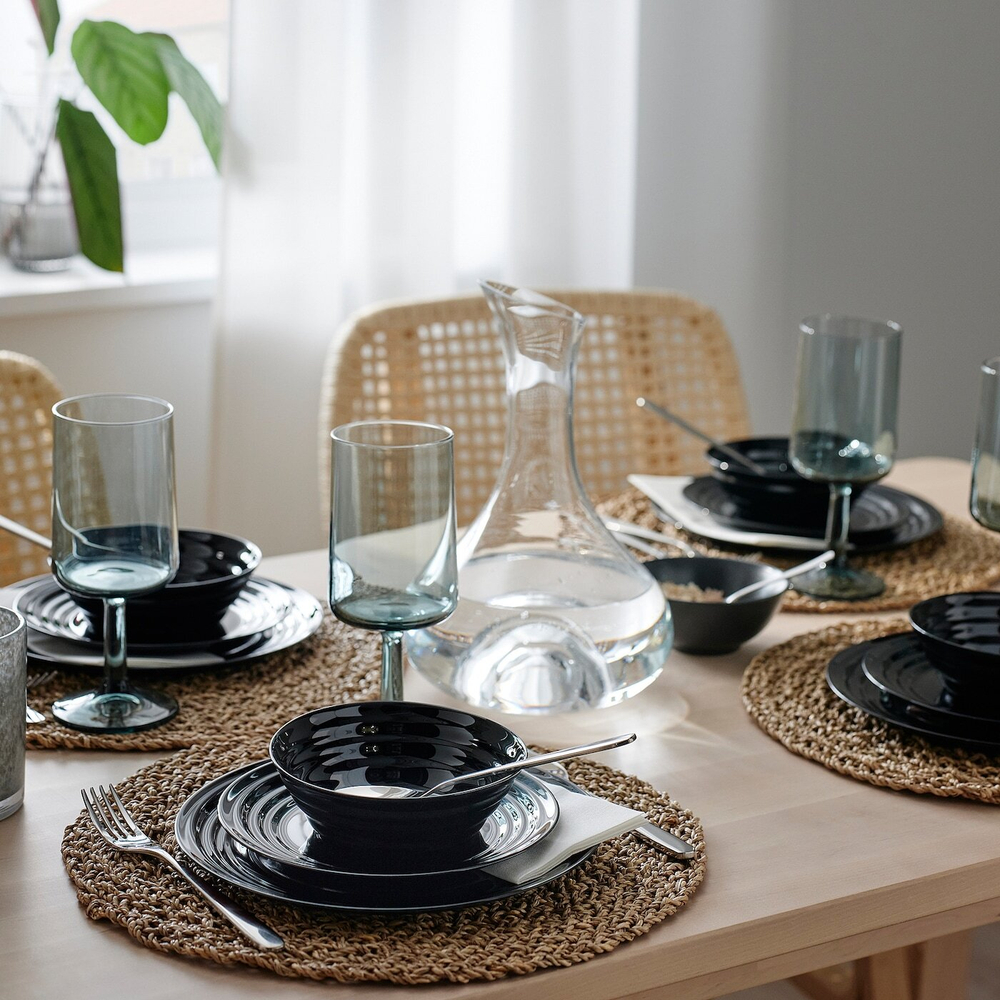 IKEA NÄTBARB  (ИКЕА НÄТБАРБ)  -  Тарелка, черная, 19 см