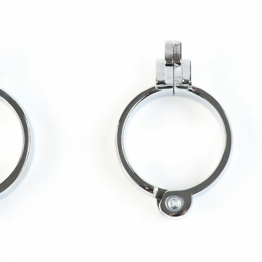 Серебристый мужской пояс верности «Клетка целомудрия № 2» (Цвет: серебристый)