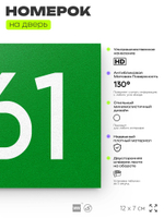 Номер на дверь 261, табличка на дверь для офиса, квартиры, кабинета, аудитории, склада, зеленая 120х70 мм, Айдентика Технолоджи