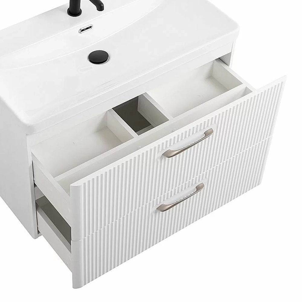 Тумба с раковиной BelBagno DUE-800-2C-SO-BL-P Bianco Lucido