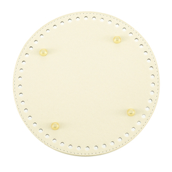 Донышко для вязания сумок и корзинок (круг 19 см, цвет светлый кремовый) / Круглое донышко с ножками для вязания сумки, шкатулки, коробки 19 см