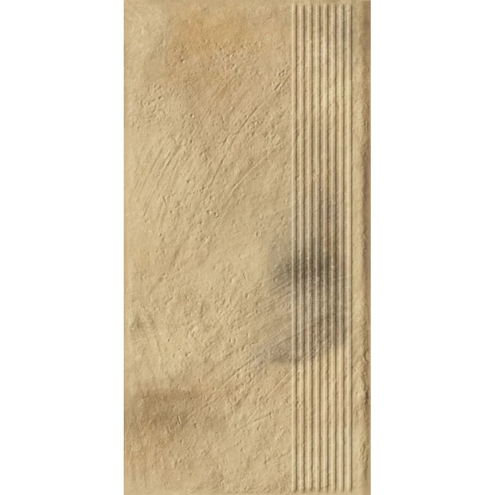 Paradyz Eremite Sand - Ступень простая структурная с насечками 300x600