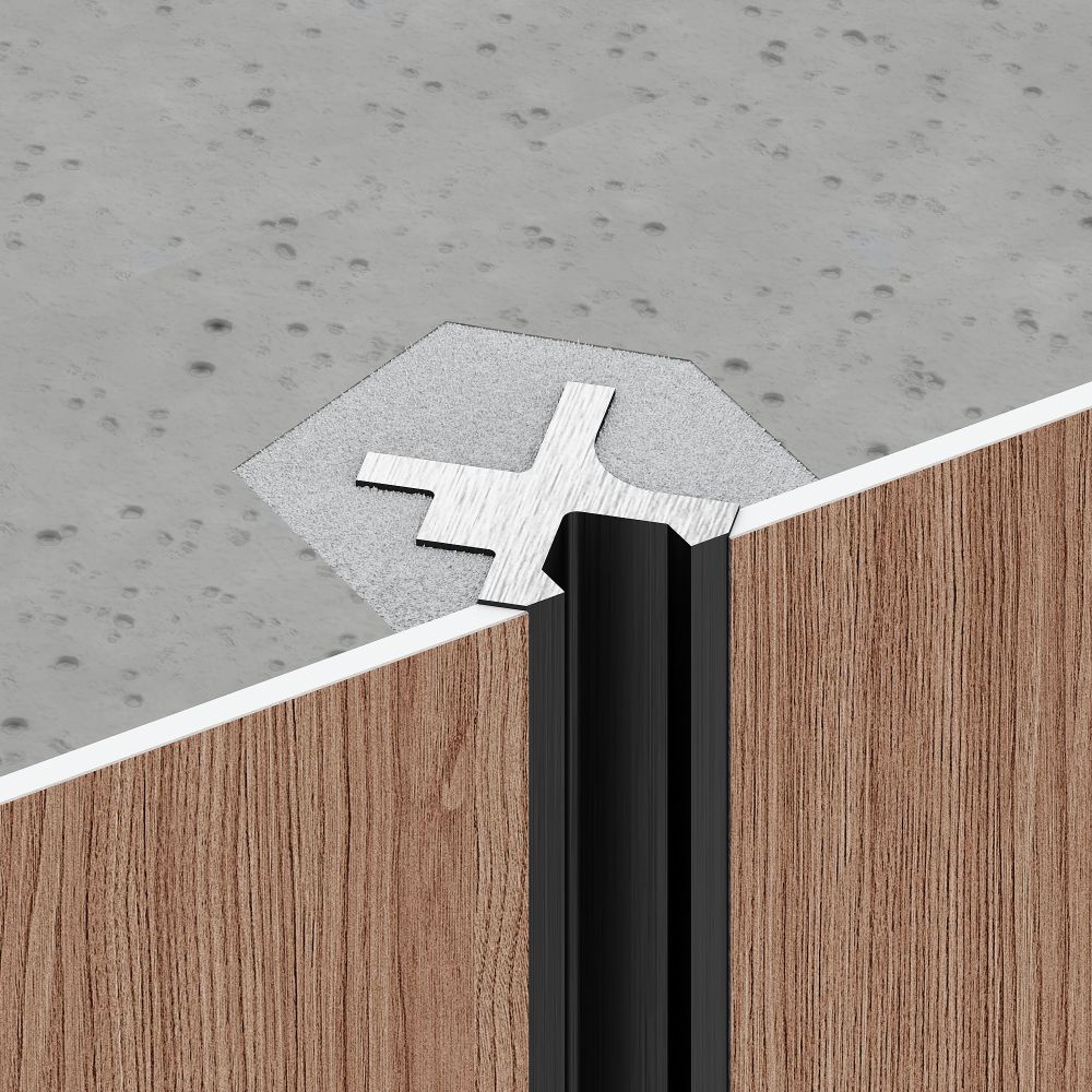 Теневой профиль разделительный анодированный латунный, 3000x10x10 мм