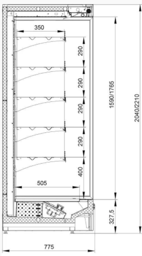 Пристенный холодильный стеллаж Polair MONTE SH 3750