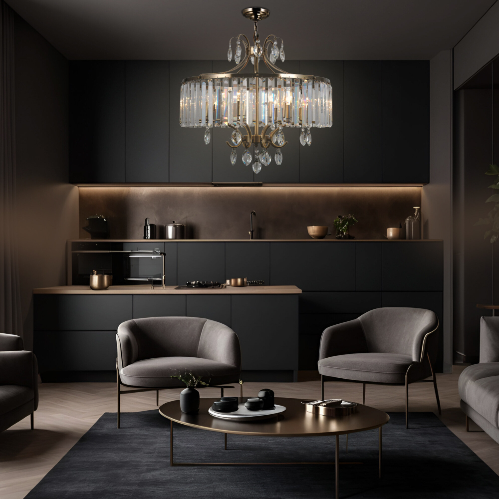 Citilux Инга CL335183 Люстра подвесная хрустальная Бронза