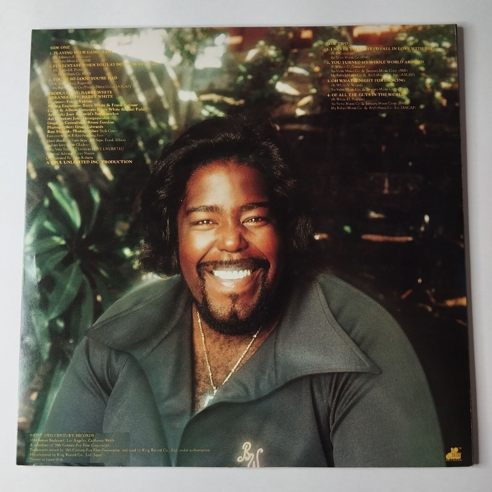 Винтажная виниловая пластинка LP Barry White Sings For Someone You Love (Japan 1977) (No Obi) Of All The Guys In The World
