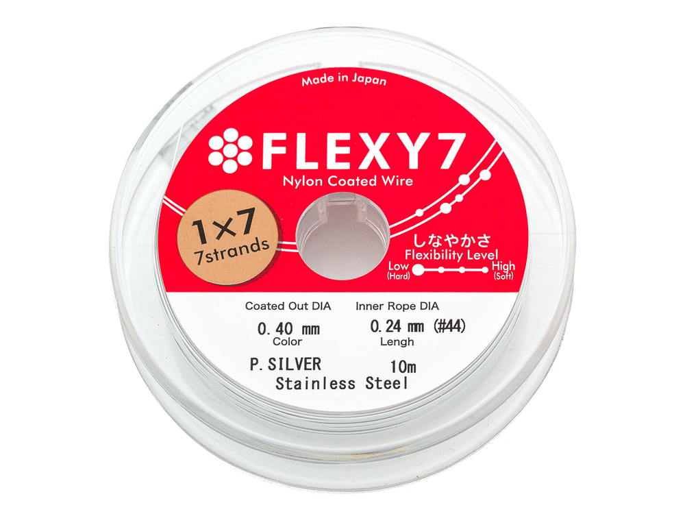 Тросик ювелирный 0,40мм, P.Silver "Flexy7" (1метр)