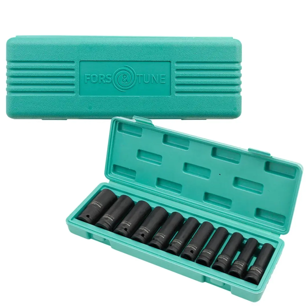 Головки глубокие, набор 11пр., 1/2''(6гр.) FORSandTUNE FORSandTUNE-4117-5MPB