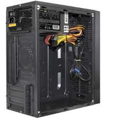 Корпус для компьютера Exegate EX287886RUS Корпус Minitower ExeGate mEVO-9302-RGB-700W-12 (mATX,700NPX 12см,2USB+USB3.0, HD аудио,черн / RGB)