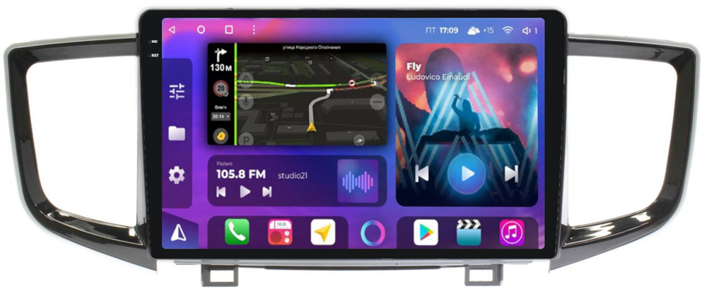 Магнитола для Honda Pilot 2015-2023 - FarCar BM1249M-2K монитор 10.36" 2K QLED на Android 14, TS10, 4+32Гб, CarPlay, 4G SIM-слот