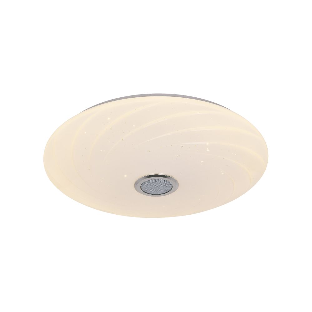 ULI-D291 72W-SW+RGB-50 MERCURY Cветильник светодиодный накладной. Диммируемый. Пульт ДУ в-к. Встроенная Bluetooth колонка. Теплый свет3000К-Белый свет4000К-Дневной свет6500К-RGB. 5700Лм. TM Uniel