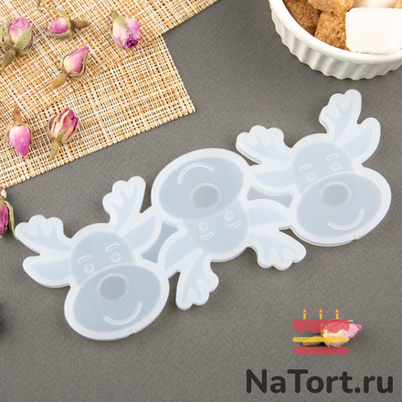 Силиконовая форма для леденцов «Рождественский олень 3 в 1»