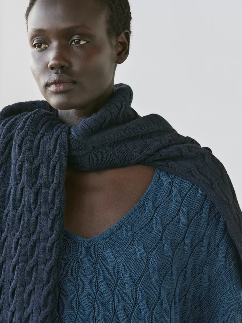 Massimo Dutti Свитер крупной вязки, синий