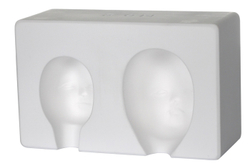 Молд для лепки лица куклы, пупсика, ватной игрушки (2 оттиска, керамический)