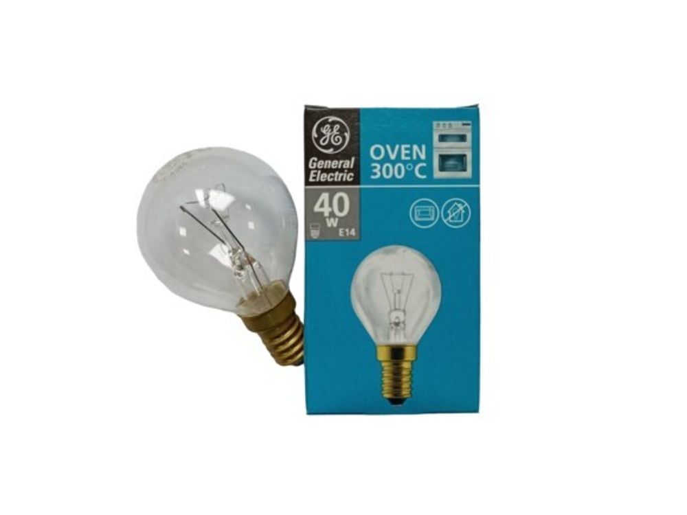 Лампа для духового шкафа, печи GE 40Вт Е14 230В жаростойкая 300 градусов С.