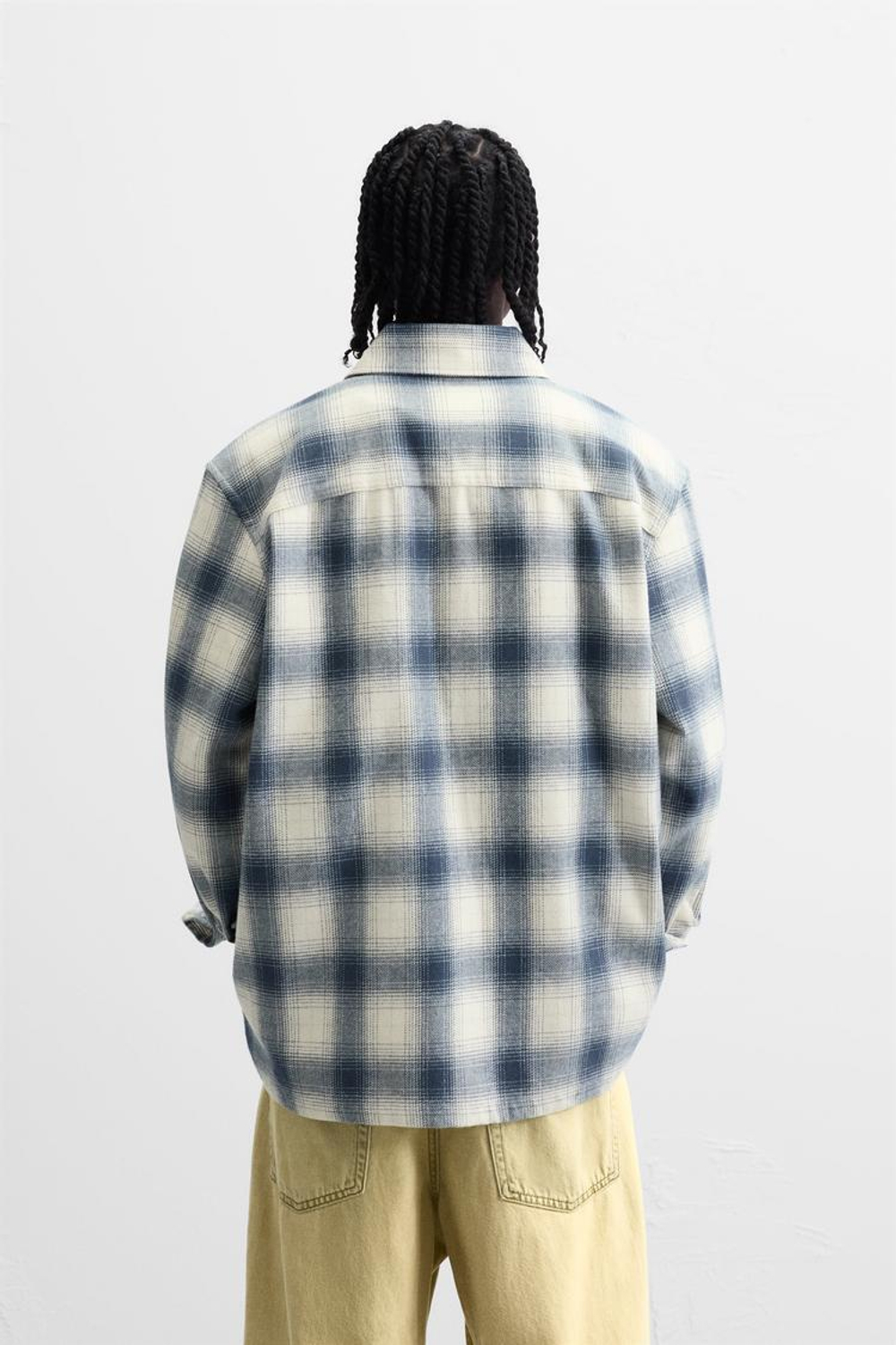 ZARА РУБАШКА ИЗ ФЛАНЕЛИ В КЛЕТКУ, СИНИЙ