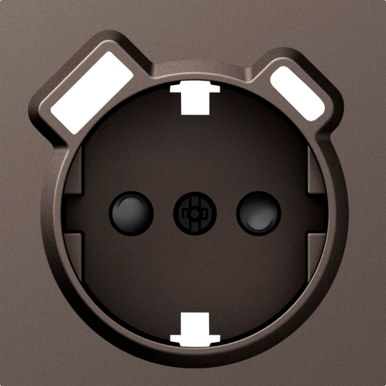 Накладка для розетки Schuko с зарядным устройством USB A+C,  со шторками 16A 250В,  мокко,  серия A07