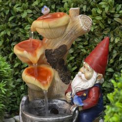 GANF-03 GREEN APPLE Настольный фонтан Гном Лесник 31 см | Фонтаны Green Apple