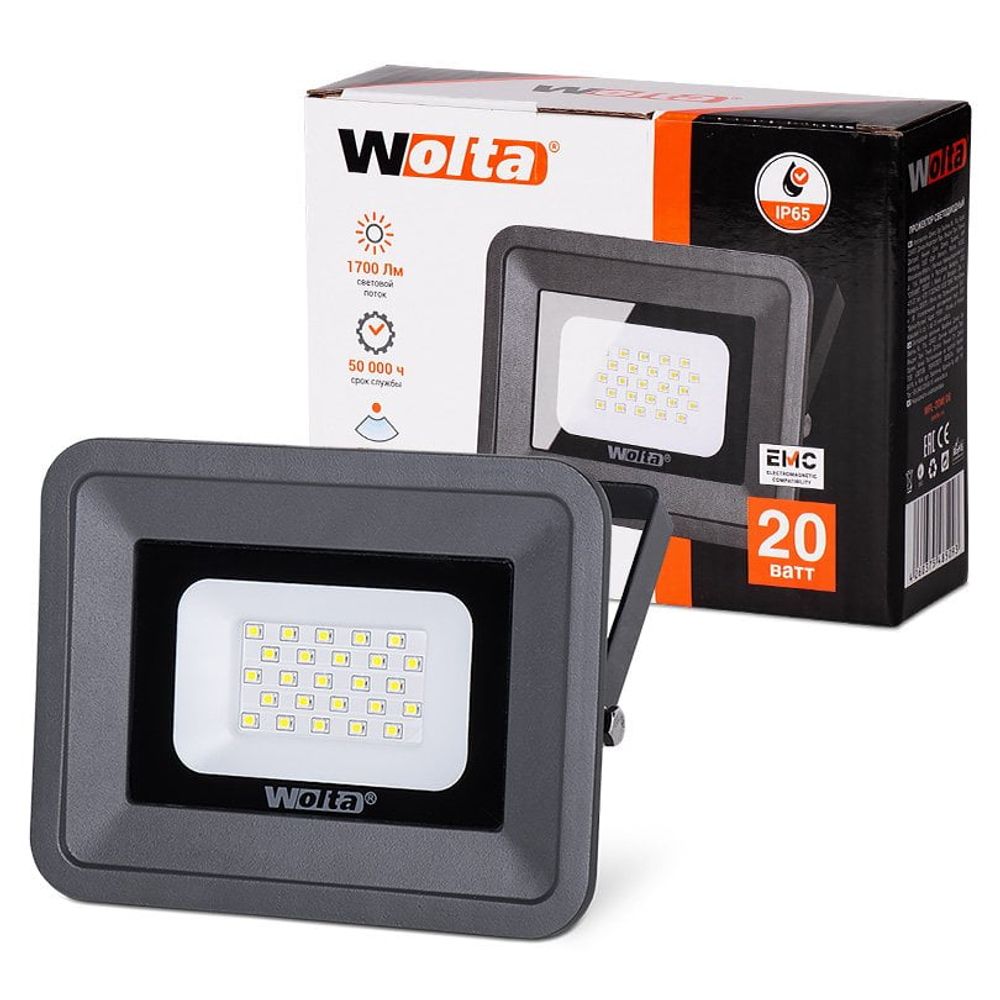 Светодиодный прожектор Wolta WFL-20W/06 5500K 20 Вт SMD IP65 1700 Лм
