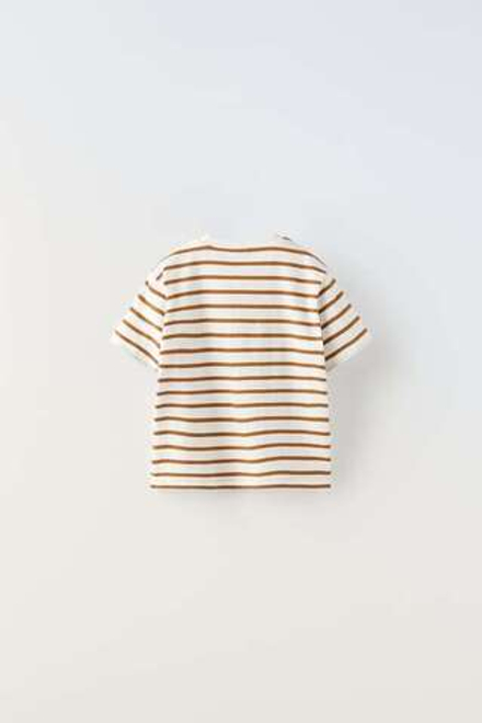 ZARA ФУТБОЛКА В ПОЛОСКУ, ОХРА