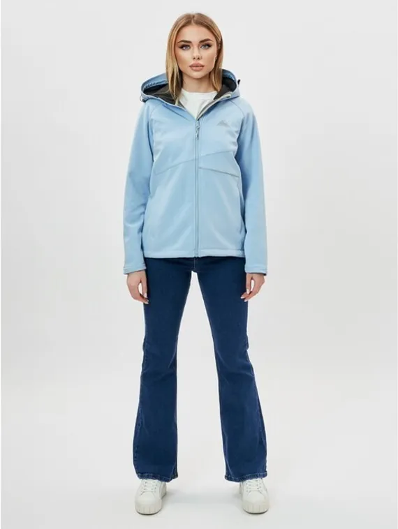 Ветровка женская softshell голубого цвета, размер 48