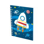 Блокнот в футляре 26,0 см * 18,0 см , гребень, Alingar, мел.карт., ручка, блок для зап, зажим, дек. кл.лента, 48 л., линия, "На орбите"