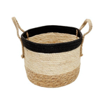 Корзина для хранения с ручками "Перу", Д260 Ш220 В210, натуральный, бежевый, черный