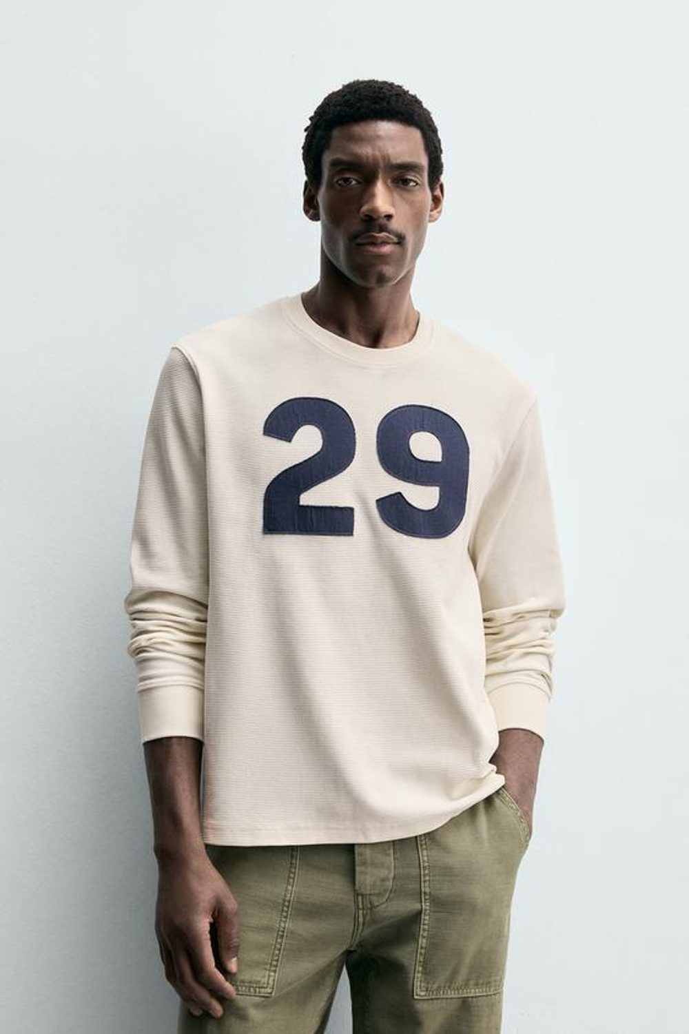 ZARA ФУТБОЛКА С НОМЕРОМ, ЭКРЮ