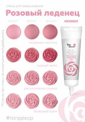 Краситель пищевой розовый леденец Топ-продукт 100 гр