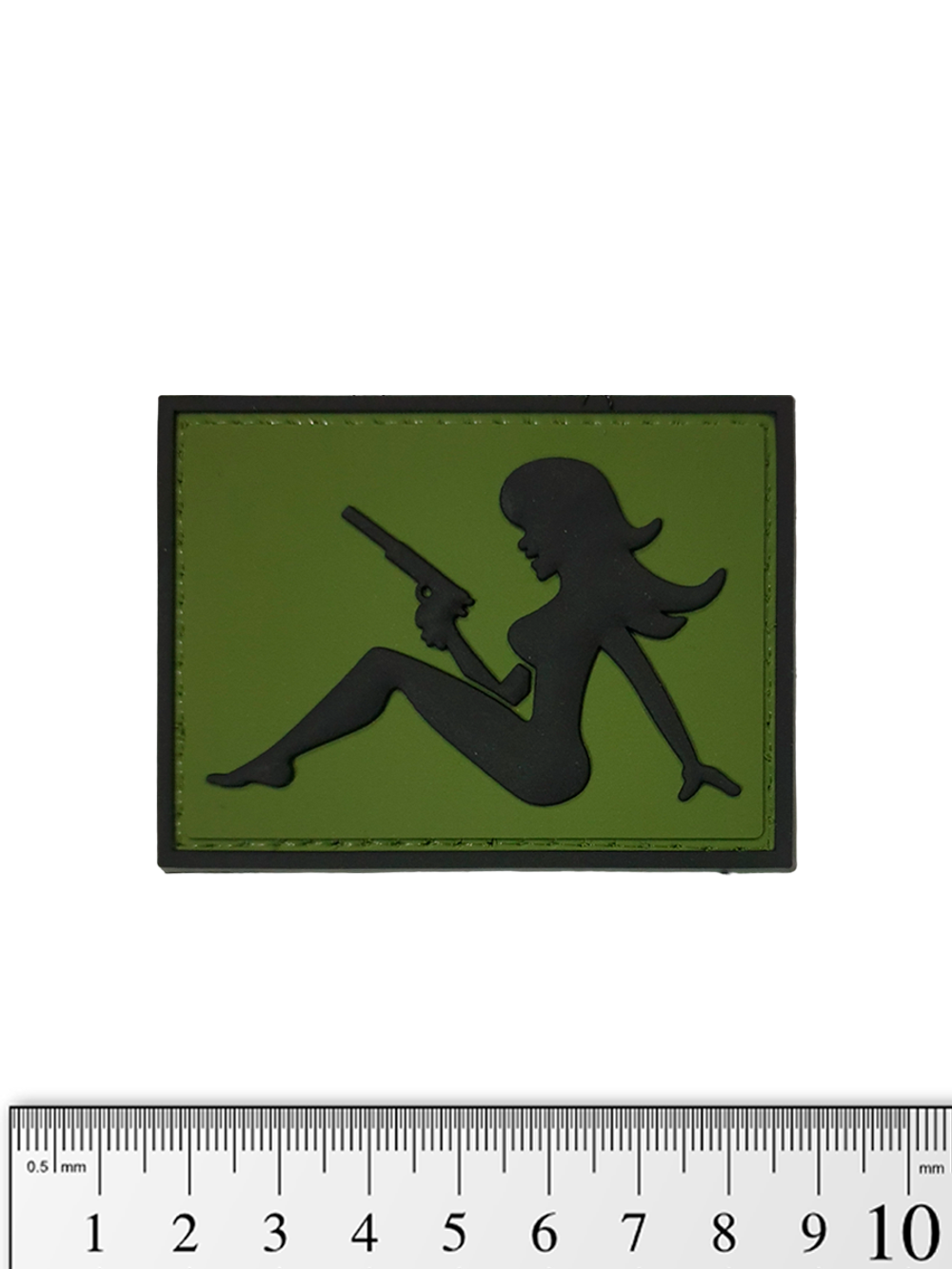 Шеврон Girl With Pistol PVC. Олива