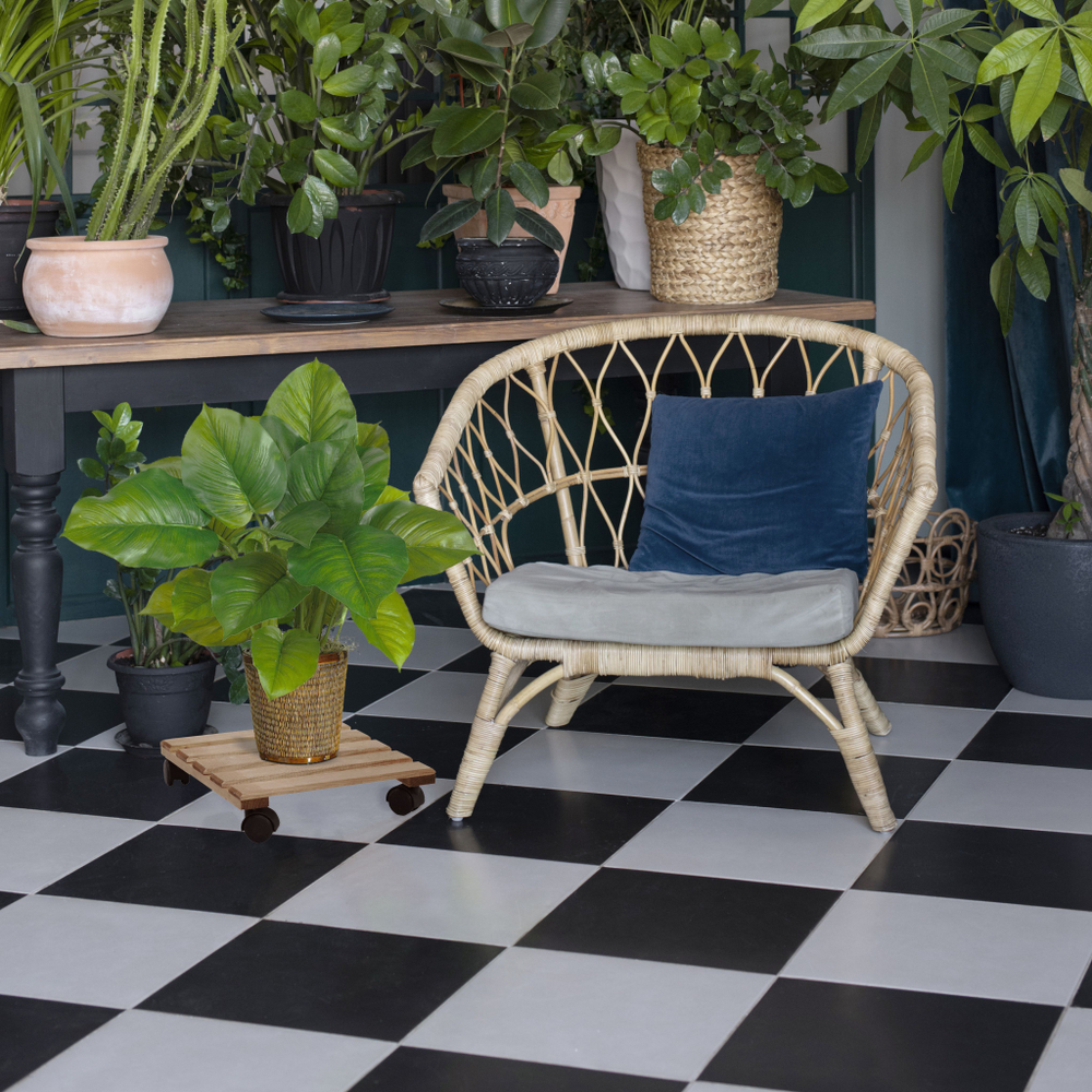 Подставка для цветов, 30х30х7, Флорэль, на колесиках, этажерка, напольное, на подоконник, полка, из массива дерева, коричневый, Dipriz