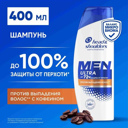 HEAD & SHOULDERS 400мл. Шампунь "Против выпадения волос для мужчин"