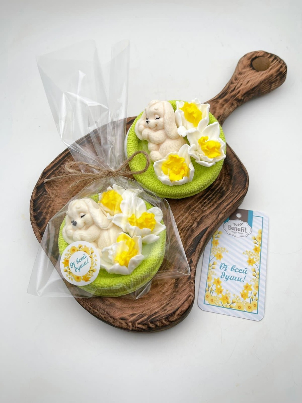 Подарок мыло «Зайчик весенний, лайм» фото